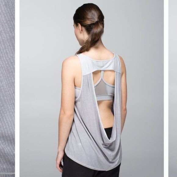 Lululemon Next  to Nothing Tank Breathable Open Back Burnout Grey Size 6 - Picture 1 of 7